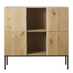 Buffet haut 4 portes en chne massif