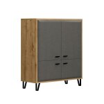 Buffet haut 4 portes l98 cm - effet chne