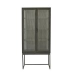 Buffet haut en mtal et verre ondul 70 cm