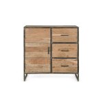 Buffet industriel en bois d'acacia / mtal 1 porte 3 tiroirs