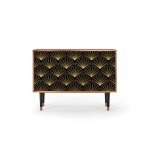Buffet noir 2 tiroirs et 2 portes l 115 cm
