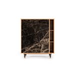 Buffet noir 2 tiroirs et 2 portes l 94 cm Buffet noir 2 tiroirs et 2 portes l 94 cm