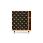 Buffet noir 2 tiroirs et 2 portes l 94 cm Buffet noir 2 tiroirs et 2 portes l 94 cm