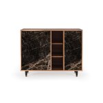 Buffet noir 3 tiroirs et 1 porte l 125 cm Buffet noir 3 tiroirs et 1 porte l 125 cm
