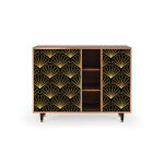 Buffet noir 3 tiroirs et 1 porte l 125 cm