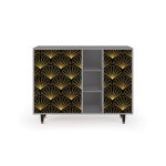 Buffet noir 3 tiroirs et 1 porte l 125 cm