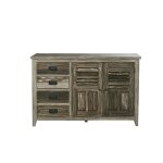 Buffet en pin recycl massif 140 cm