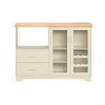 Buffet placard avec 2 portes vitrée effet bois beige Buffet placard avec 2 portes vitrée effet bois beige