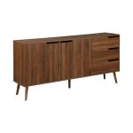 Buffet de rangement scandinave dcor bois noyer