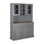 Buffet vaisselier 5 portes 3 tiroirs coloris gris Buffet vaisselier 5 portes 3 tiroirs coloris gris
