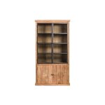 Buffet vaisselier en bois recycl et mtal 4 portes clairage led