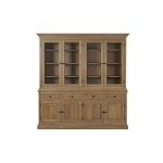 Buffet vaisselier en chne 4 portes vitres 4 tiroirs 4 portes bois