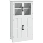 Buffet vitrine 4 portes 2 tagres blanc poignes mtal noir verre
