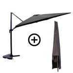 Bundle parasol 3x4m déporté rotatif gris + housse Bundle parasol 3x4m déporté rotatif gris + housse