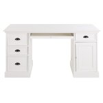 Bureau 1 porte 4 tiroirs blanc