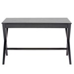 Bureau 1 tiroir 120x60x75 cm en bois noir