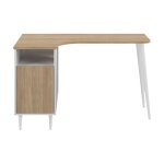 Bureau 1 tiroir effet bois blanc et chne naturel