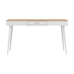 Bureau 1 tiroir effet bois blanc et chne naturel
