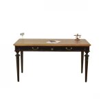 Bureau 2 tiroirs en chne noir