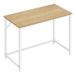 Bureau 50 x 100 x 76 cm couleur chne naturel et blanc perle