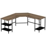 Bureau d'angle en agglomr noir et chne