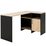 Bureau d'angle effet bois et noir Bureau d'angle effet bois et noir