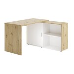 Bureau d'angle modulable avec tagres - effet chne et blanc