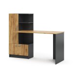 Bureau anthracite / chne dor 150x120cm