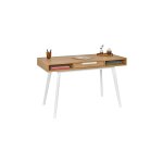 Bureau en bois 1 tiroir blanc et chne