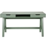 Bureau en bois de pin vert avec tiroirs