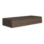 Bureau / coiffeuse murale, aspect noyer, 120 cm
