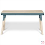 Bureau console rectangulaire 140 cm, 100% frne massif