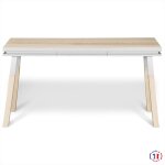 Bureau console rectangulaire 140 cm, 100% frne massif