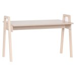 Bureau dcor bois et pieds en chne massif l128 cm - beige