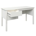 Bureau  deux tiroirs en pin blanc 75x135