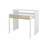 Bureau effet bois beige, blanc 98x36 cm