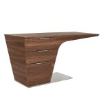 Bureau effet bois noyer et acier Bureau effet bois noyer et acier