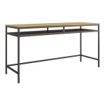 Bureau en effet chêne avec cadre en métal gris Bureau en effet chêne avec cadre en métal gris
