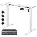 Bureau lectrique rglable en hauteur sans plateau de table blanc mat