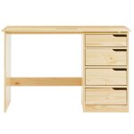Bureau enfant avec plateau inclinable en bois massif, coloris naturel