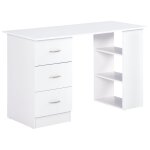 Bureau informatique 3 tiroirs 2 tagres mdf blanc