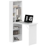 Bureau informatique pliable avec bibliothque tableau blanc mdf blanc