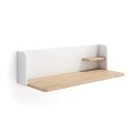 Bureau mural en mlamin chne clair et blanc 25x90x35 cm
