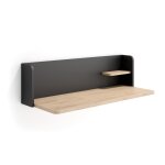 Bureau mural en mlamin chne clair et graphite 25x90x35 cm