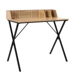Bureau avec petits rangements effet bois avec tasseaux Bureau avec petits rangements effet bois avec tasseaux