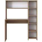 Bureau avec rangement 6 niches 113, 2x40x141, 8 cm d�cor ch�ne