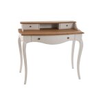 Bureau secrtaire en bois blanc shabby chic