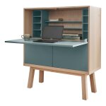 Bureau secrétaire avec rangement, 120 cm de large, en frêne Bureau secrétaire avec rangement, 120 cm de large, en frêne