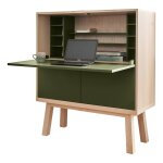 Bureau secrétaire avec rangement, 120 cm de large, en frêne Bureau secrétaire avec rangement, 120 cm de large, en frêne