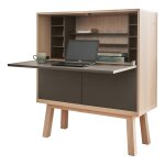 Bureau secrtaire avec rangement, 120 cm de large, en frne